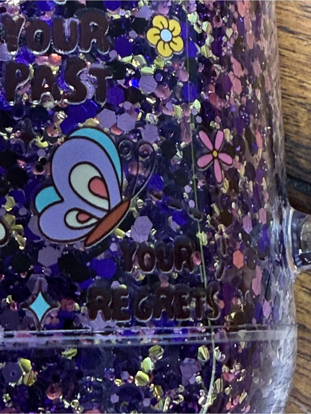 Faith-Themed Purple Glitter Mason Jar - Inspirational Tumbler